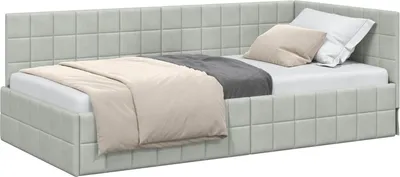 Immagine prodotto di vidaXL Struttura letto ad angolo con testiera grigio chiaro 90 cm x 200 cm in velluto