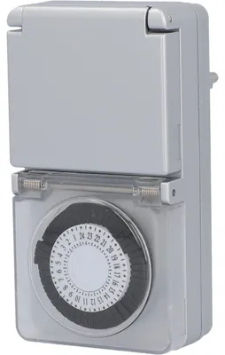 Produktbild von UNITEC Tageszeitschaltuhr analog innen mit integriertem Kinderschutz, silber, IP 44