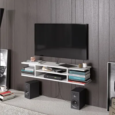 Obrázok produktu pre Skye Decor, Pivot - biely, TV stolík, biely, 100 % MELAMÍNOM POTRIEBOVANÁ DOSKA, 120 x 29,5 x 23 cm