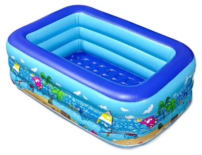 Produktbild von Solidchoice – Aufblasbares Schwimmbecken mit rutschfester Bodenplatte, 150 x 105 x 50 cm