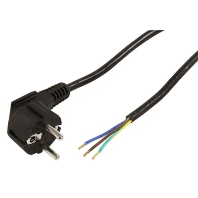 Produktbild von Schutzkontakt Netzkabel McPower mit blanken Enden, 3x 0,75mm², 5m, schwarz