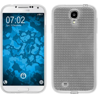 Produktbild von PhoneNatic Case kompatibel mit Samsung Galaxy S4 - clear Silikon Hülle Iced + 2 Schutzfolien