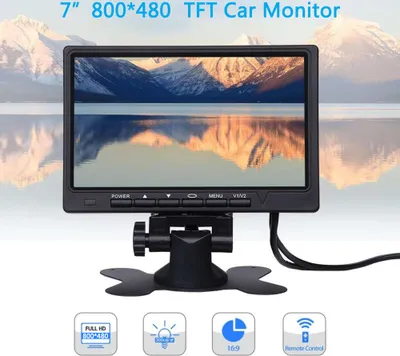 Immagine prodotto di 7 pollici Car Monitor 800 * 480 TFT colore LCD sistema di parcheggio per la retromarcia nero