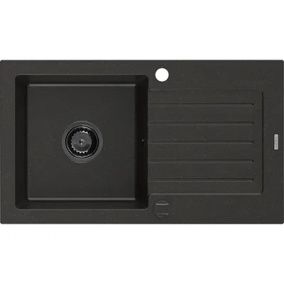 Obrázok produktu pre Mexen Pablo granitový jednokomorový drez s odkvapkávačom 752 x 436 mm, Čierna/Zlatá metalíza, Sifón Čierna - 6510751010-75-B