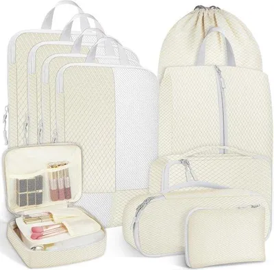 Productafbeelding van Famanu set van 10 kofferorganizers - Beige