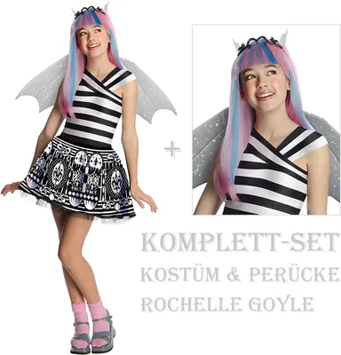 Produktbild von Monster High Kinder Kostüm & Perücke "Rochelle Goyle" Größe: M / 122-128 (5-7Jahre)