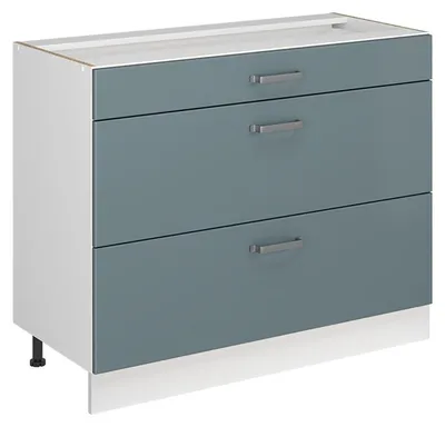 Produktbild von Küchenunterschrank Vicco R-Line Blau-Grau/Weiß 100 cm ohne Arbeitsplatte, Model 71527