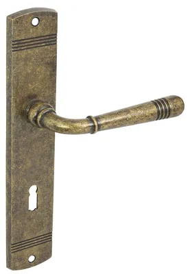 Produktbild von DOMINO Türgriff-Garnitur LOFT M75 BB-Buntbart Langschild Bronze antik