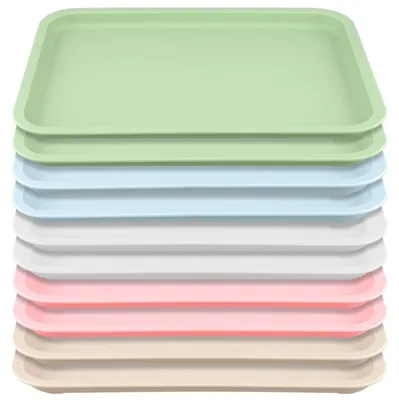 10er Set Kunststofftabletts, 30,5x23 cm, PP, 5 Farben