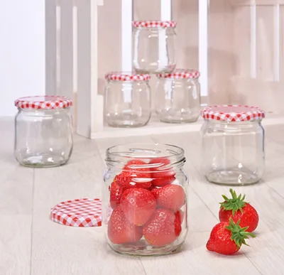 Produktbild von 6er Set Einmachgläser 425 ml Marmeladengläser mit Schraubdeckel
