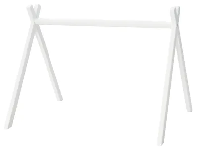 Produktbild von roba Baby-Spielbogen nach Montessori - Baby Gym & Activity Center aus Holz weiß lackiert - Spieltrapez ab 3 Monaten zum Anhängen von Spielsets