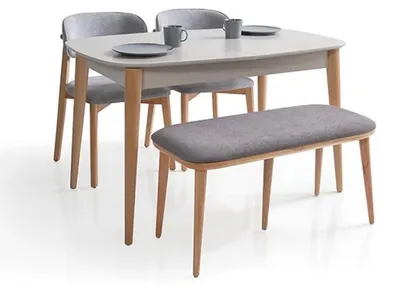 Image de Salle à manger Ensemble de salle à manger Table à rallonge 2x chaises Banc Cuisine