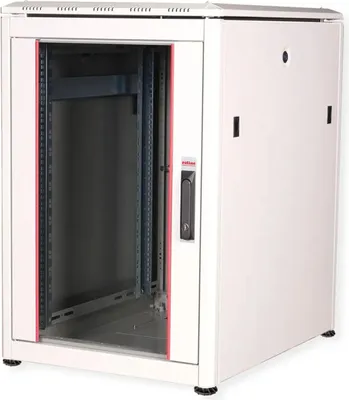 Zdjęcie produktu dla ROLINE 26.21.0048, Stojak wolnostojący, 16U, 600 kg, Relingi, Regulowane nóżki, 48 kg