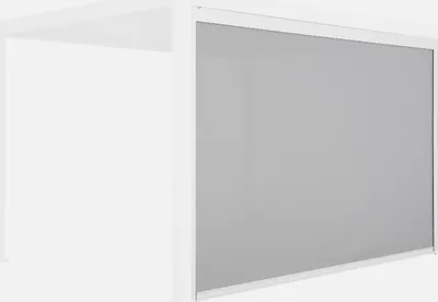 Immagine prodotto di Tenda laterale avvolgibile alluminio e textilene per pergola, 4m , Bianco