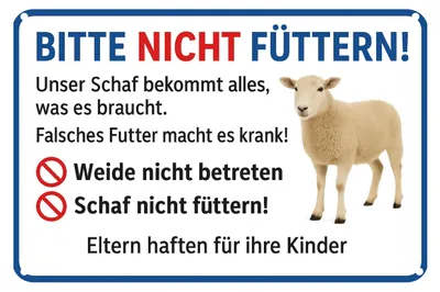 Produktbild von Blechschild 20x30cm Bitte nicht füttern Metallschild Warnschild Hinweisschild für Tiere Gehege Stall Garten und Privatbereich AstraDesign