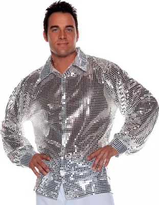 Produktbild von Silberglitzerndes Pailletten Hemd für Fasching & Karneval Größe: XXL