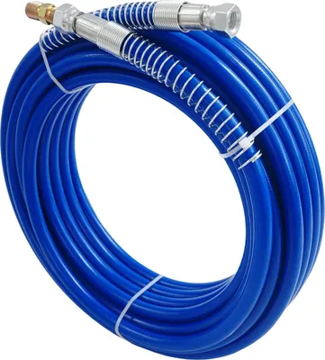 Immagine prodotto di Tubo flessibile per verniciatura airless, lunghezza 15 m, pressione nominale 3300 PSI, materiale in fibra d'acciaio, elevata elasticità, compatibile con gli spruzzatori airless