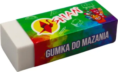 Produktbild von Großer und weicher Radiergummi aus Kunststoff mit den Maßen 55 x 23 x 13,5 mm
