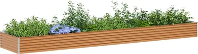 Produktbild von vidaXL Hochbeet Hellbraun 485 x 100 x 36 cm Verzinkter Stahl