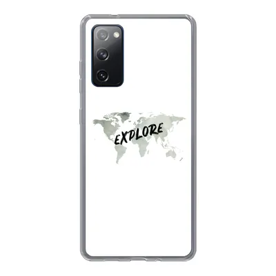 Produktbild von MuchoWow® Handyhülle Schutzhülle Hülle für Samsung Galaxy S20 FE Weltkarte - Grau - Zitat Silikon Softcase Handy Hülle - Abdeckung