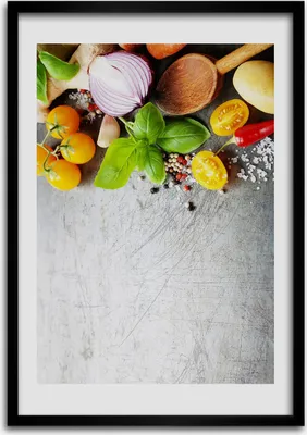 Produktbild von Bild - Bilderrahmen - Foto - 70 cm x 100 cm - MDF - Rahmen - Wandkunst - Gemüse