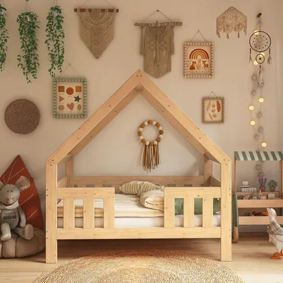 Produktbild von Hausbett mit hochem Rausfallschutz, 90x180 cm