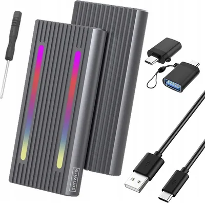 Produktbild von SSD kryt m2 4v1 NVME Pcie SATA M.2 USB-C USB 3.0 Adaptér Vrecká