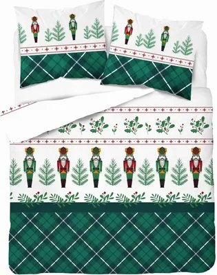 Produktbild von Flanell-Bettwäscheset 220x200 WEIHNACHTEN Nussknacker