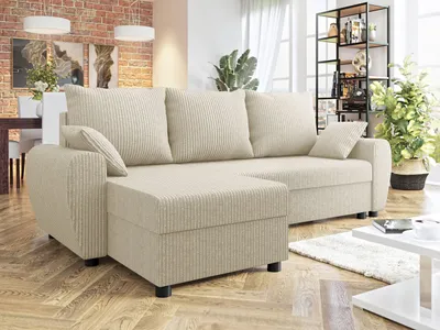 Obrázok produktu pre Rohová sedačka na každodenné spanie KRAMFORS - béžová