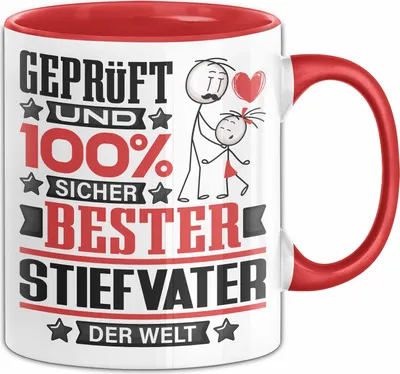 Produktbild von Stiefvater Geschenk Lustiger Spruch für Stiefvater Geschenkidee Bester Stiefvater Der Welt (Rot)