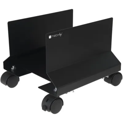 Image de Techly PC Wagen mit Rollen, Metall, schwarz