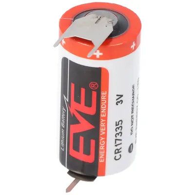 Obrázek produktu pro Baterie EVE CR17335 velikost 2 / 3A s 3 V 1550 mAh rozměry 33,5 x 17 mm s tiskovými kontakty ++ / - rozteč 7,6 mm