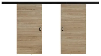 Produktbild von KIER FURNITURE Schiebetür Komplettset WERDI PLUS DUO Sliding Door, Raumteiler Schiebetür Brown 172x205x1,6 cm