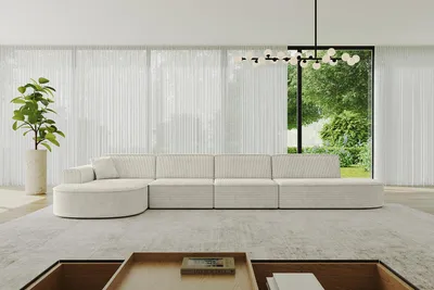 Produktbild von ALTDECOR Ecksofa in L-Form MARI-L3 - 413x171x79,5 cm Cremeweiß - Corner Sofa Bett Eckcouch Couch Wohnlandschaft Cauchsofa