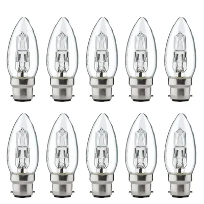 Produktbild von 10 x Luminizer Halogen Leuchtmittel C35 Kerze 42W = 55W B22 klar dimmbar warmweiß