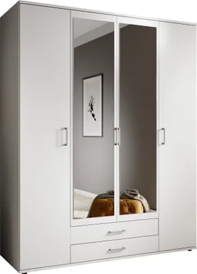 Produktbild von Kleiderschrank "Kitty IV" Weiß / Spiegel