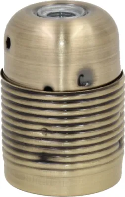 Produktbild von E27 Fassung mit Außengewinde & Stein | Metall | Antik Messing