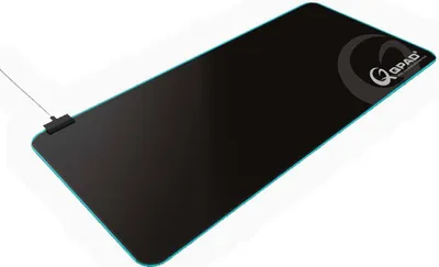 Produktbild von QPAD FLX900, Schwarz, Einfarbig, Stoff, USB, Rot/Grün/Blau, Gaming-Mauspad