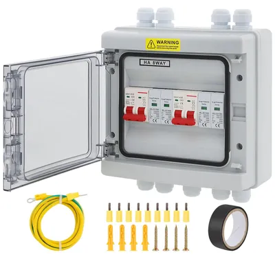 Immagine prodotto di Interruttore di separazione PV-DC - Protezione da sovratensione - 40 A - 1000 V DC - 2 poli - 20–40 kA - Grado di protezione IP65