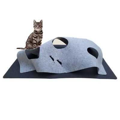 Produktbild von SILUK Katzenteppich  Katzenspielplatz Schlafmatte Katzenhaus Katzenhöhle Interaktives Beschäftigung Katzen Spielmatte Katzenspielzeug Spielplatz
