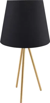 Immagine prodotto di Lampada da tavolo con paralume ELENA oro-nero 1xE27x20W in tessuto, dimensioni: 61x30x30 cm, IP20, Polux