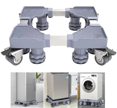 Mobile Basis für Waschmaschine, 4 Rollen, 8 Füße, verstellbar 43-62 cm