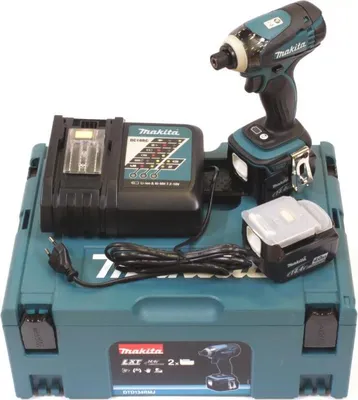 Produktbild von Makita DTD134RMJ, Schlagschrauber, Schwarz, Blau, 1/4", 2400 RPM, 155 Nm, Akku
