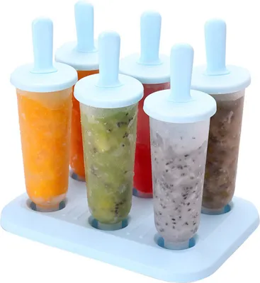 Produktbild von Eisformen, Eis am Stiel-Maker, Eisriegel-Formen, Eis am Stiel-Form aus Kunststoff, Eiscreme-Tabletthalter für Kinder, Küchenzubehör