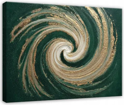 Produktbild von Leinwandbild Abstrakt Morceau Wirbel - 60x40 cm - Wandbilder Wohnzimmer Schlafzimmer - Leinwand Leinwandbild Grün - PP16304O4