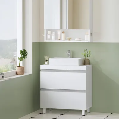 Obrázek produktu pro Skříňka do koupelny se zásuvkami - bílá - 30 x 60 x 64 cm - MDF