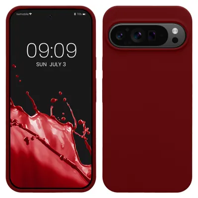 Produktbild von kwmobile Handyhülle für Google Pixel 9 Pro XL Hülle, für Pixel 9 Pro XL Case - Hülle Silikon - kabelloses Laden - Rhabarber Rot