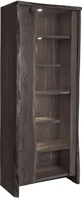 Image de MASSIVMOEBEL24 | Vitrine 81x45 Acacia laqué Gris taupe PURE ACACIA #406