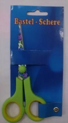 Produktbild von Kinderbastelschere mit Softgriff, Blumenmotiv auf Schneide