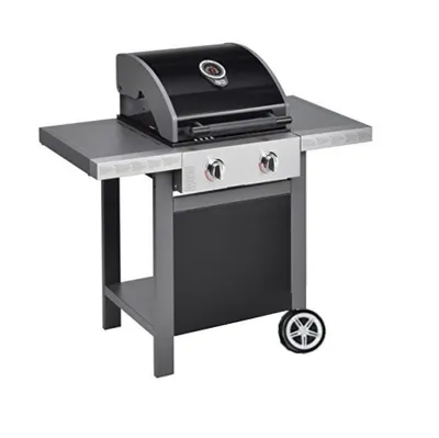 Produktbild von JAMIE OLIVER Gasgrill Home 2 Zweiflammiger Premium BBQ Grillwagen 8 Personen platzensparend, aus hochwertigen Edelstahl, Gusseisen, Stahl